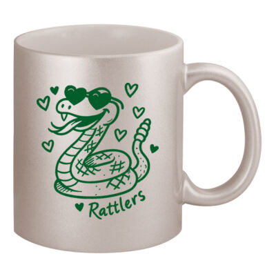 Hearts Rattlers Mascot - 11oz Metallic Silver Mug Thumbnail